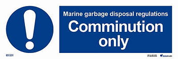 IMO-sign "Marine garbage dispsosal regulations - comminution only" - IMPA 33.5694