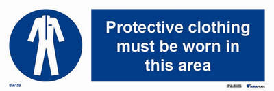 IMO-sign "Protective clothing must be worn in this area" - IMPA 33.5677