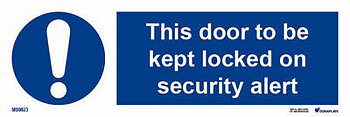 IMO-sign "This door to be kept locked on security alert" - IMPA 33.5824