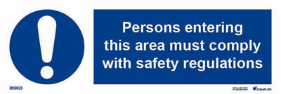 IMO-sign "Persons entering this area must comply with safety regulations" - IMPA 33.5679