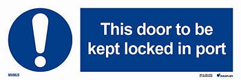 IMO-sign "This door to be kept locked in port" - IMPA 33.5825