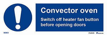 IMO-skylt "Convector oven safety instructions" - IMPA 33.5751