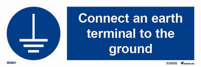 IMO-sign "Connect an earth terminal to the ground" - 2