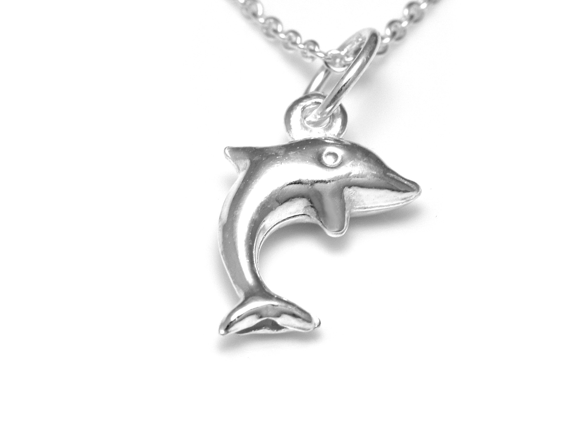 Delfin Halsband i Äkta 925 Silver, Havsdjur Hänge, Hav Accessoar, Djur Smycke