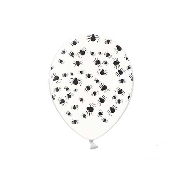 Ballonger | 30 cm | 6-pack | Vita med spindlar