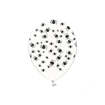 Ballonger | 30 cm | 6-pack | Vita med spindlar