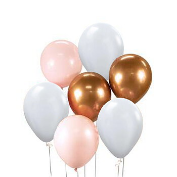 Ballongbukett | 7-pack | Rosa och koppar