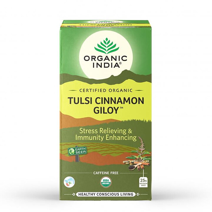 Tulsi Cinnamon Giloy Eko., 25 tepåsar Organic India