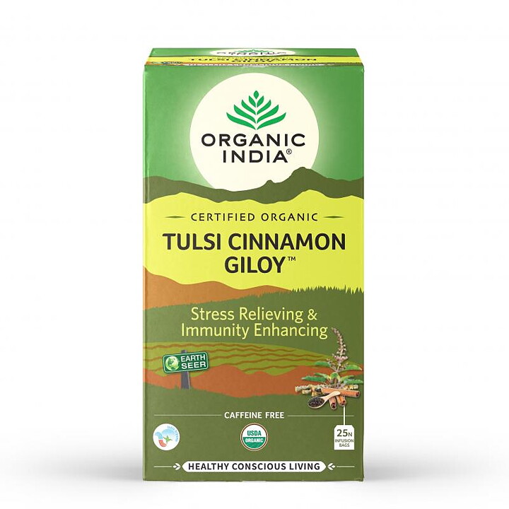 Tulsi Cinnamon Giloy Eko., 25 tepåsar Organic India