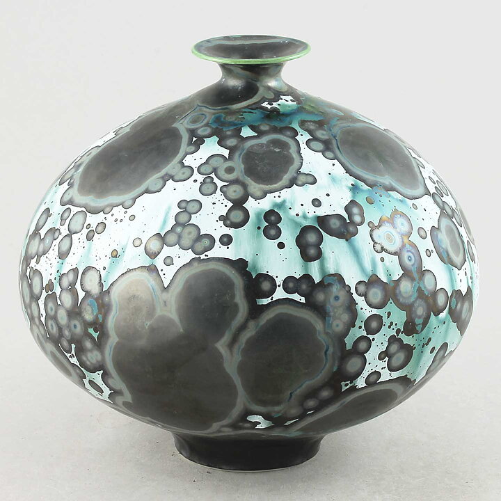 Isak Isaksson (2020) Unique Vase with Polychrome Crystalline Glaze 15 cm