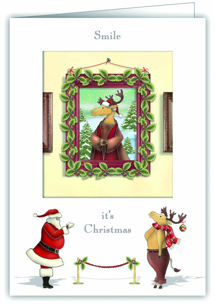 Elk Santa, Christmas Greeting Card