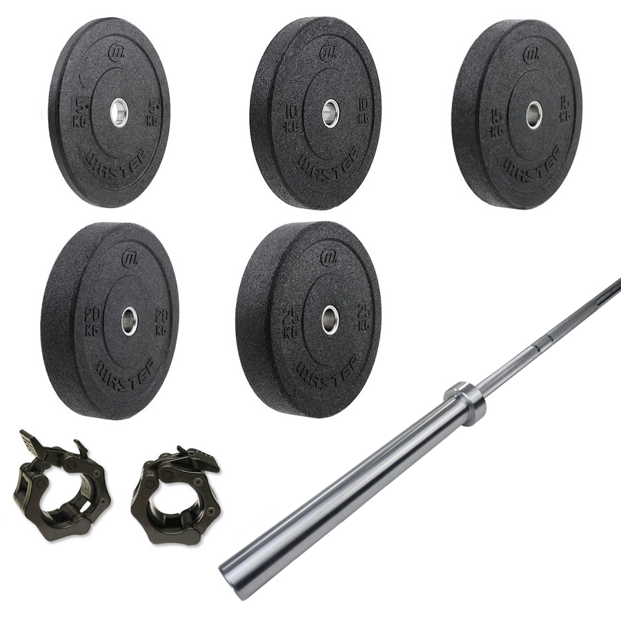 Skivstångspaket Hi Impact Master 170 kg med Gym Skivstång - 2