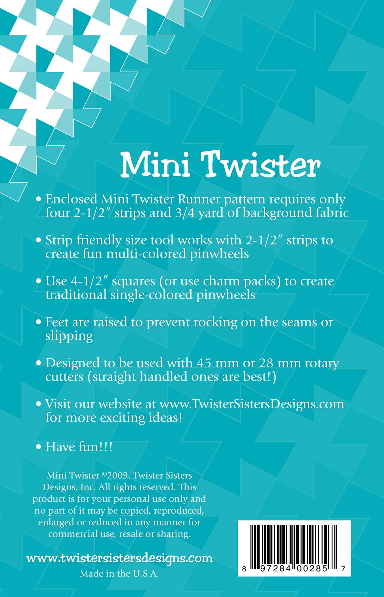Mini Twister Pinwheel Template / Linjal - 2