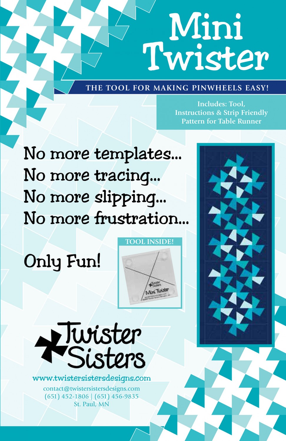 Mini Twister Pinwheel Template / Linjal