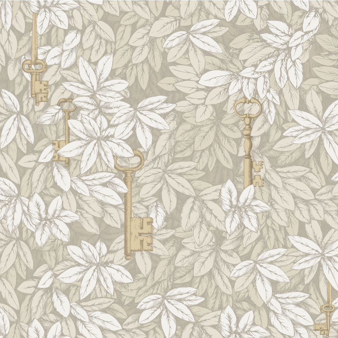 TAPET CHIAVI SEGRETE, Parchment & Metallic Gold