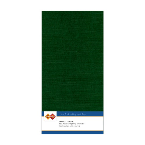 Card Deco Linen - 4K - Christmas Green 10-p