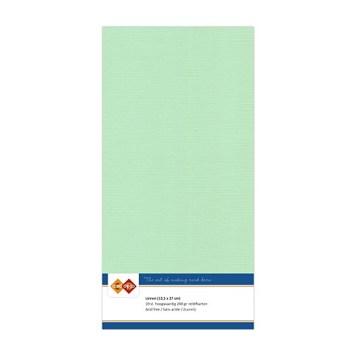Card Deco Linen - 4K - Middle Green 10-p