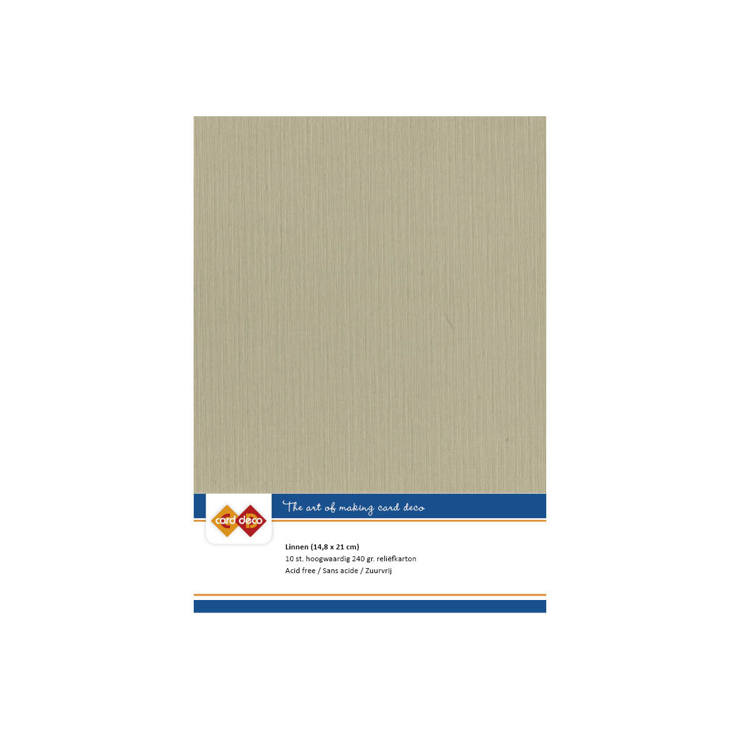 Card Deco Linen - A5 - Taupe 10-p