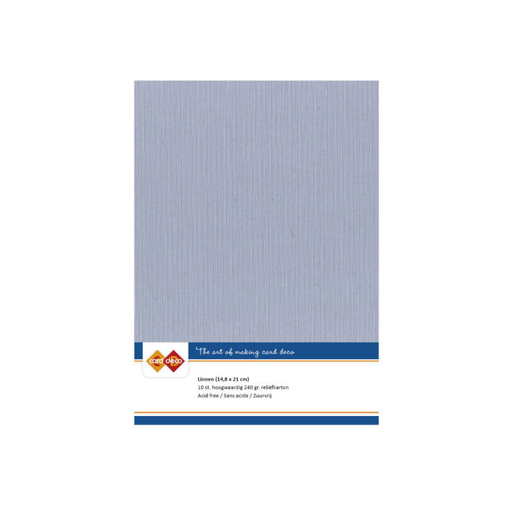 Card Deco Linen - A5 - Old Blue 10-p