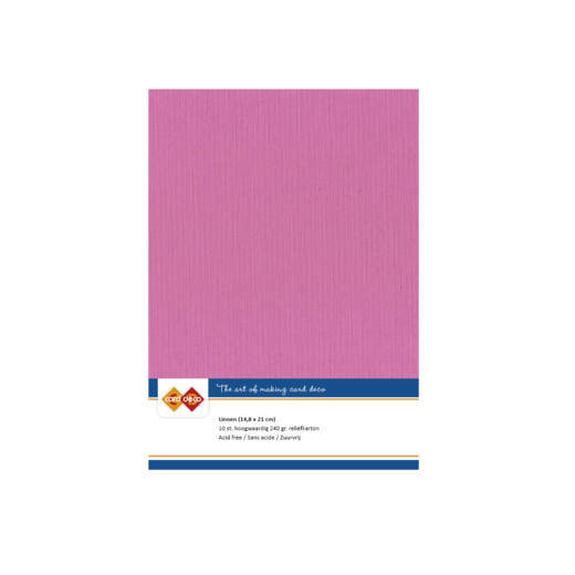 Card Deco Linen - A5 - Bright Pink 10-p