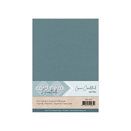 Card Deco Linen - A5 - Sea Blue 10-p