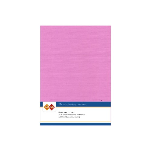 Card Deco Linen - A5 - Fuchsia 10-p