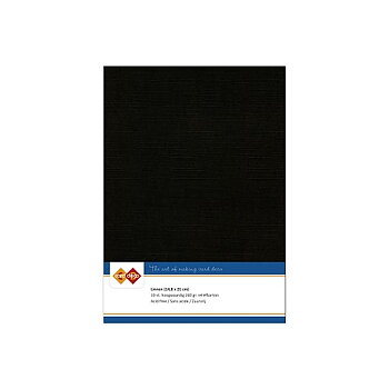 Card Deco Linen - A5 - Black 10-p
