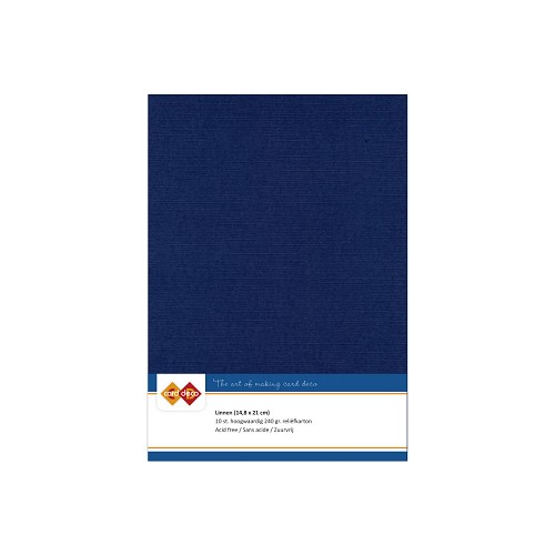Card Deco Linen - A5 - Dark Blue 10-p
