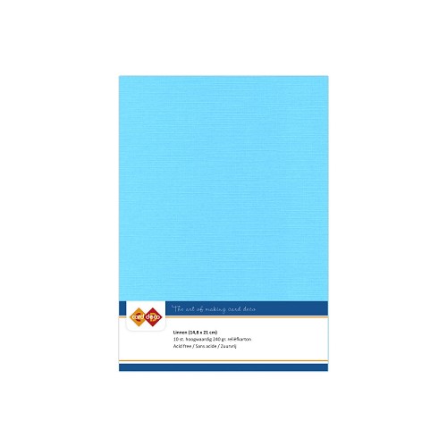 Card Deco Linen - A5 - Sky Blue 10-p