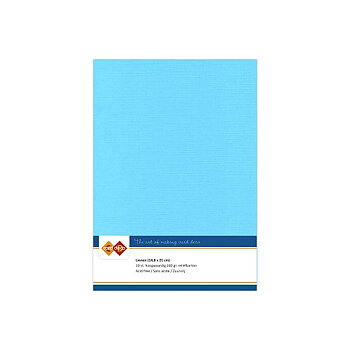 Card Deco Linen - A5 - Sky Blue 10-p