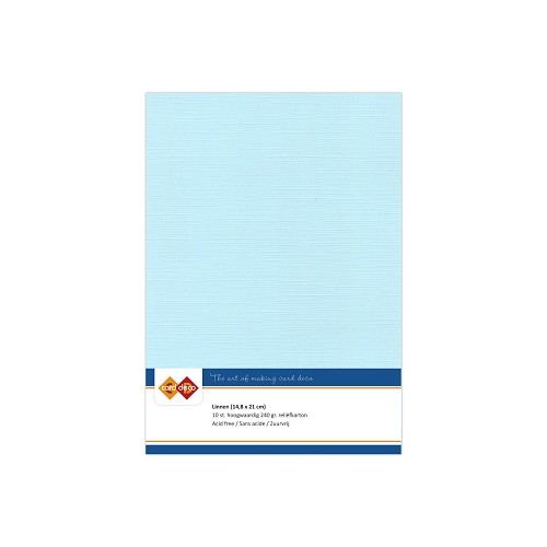 Card Deco Linen - A5 - Baby Blue 10-p