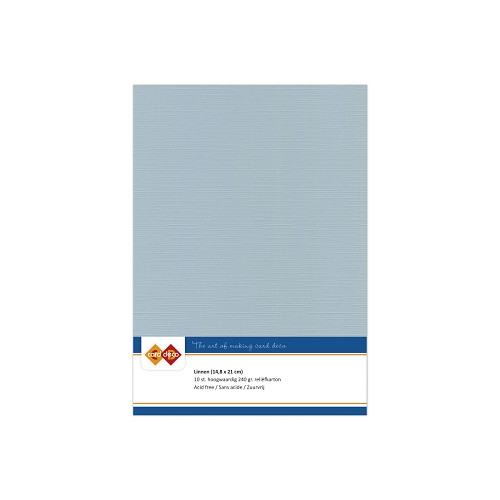 Card Deco Linen - A5 - Grey 10-p