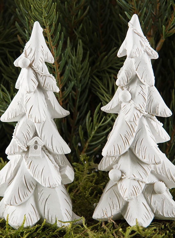 Spruce holk/Stick White Poly 10 cm - 2