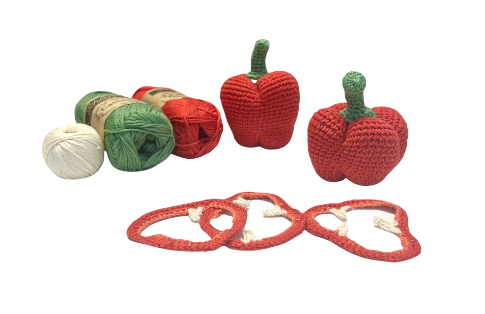 Mönster med garn till Paprika Röd