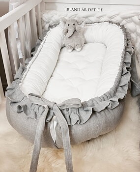 Babynest Ellenore 385 grå linne