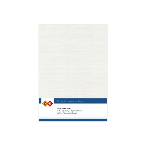 Card Deco Linen - A5 - Light Grey 10-p