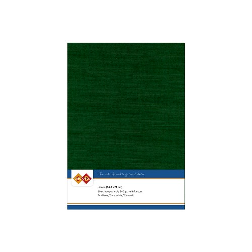 Card Deco Linen - A5 - Christmas Green 10-p