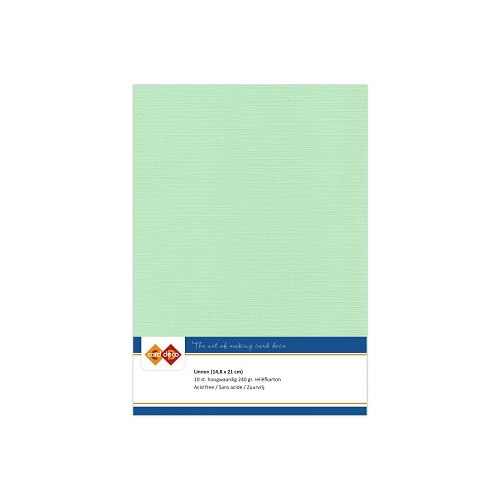 Card Deco Linen - A5 - Middle Green 10-p