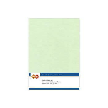 Card Deco Linen - A5 - Light Green 10-p