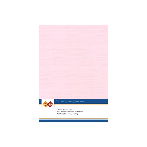 Card Deco Linen - A5 - Light Pink 10-p