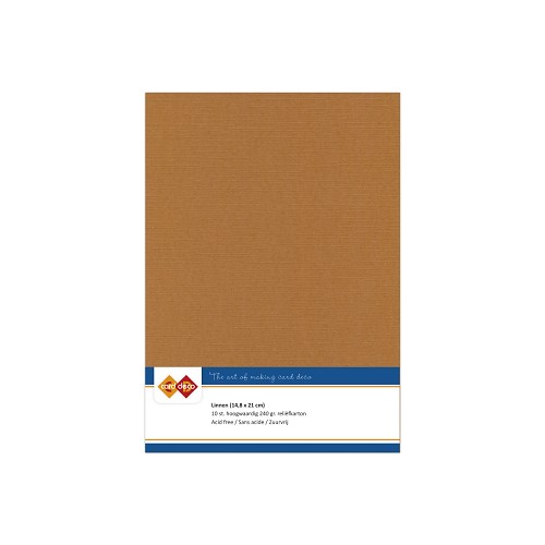 Card Deco Linen - A5 - Coffee Brown 10-p