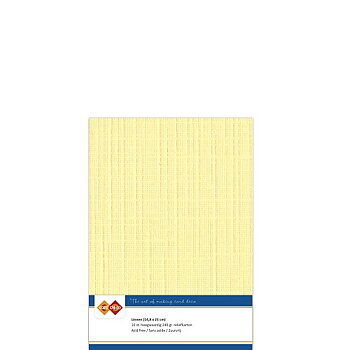 Card Deco Linen - A5 - Yellow 10-p
