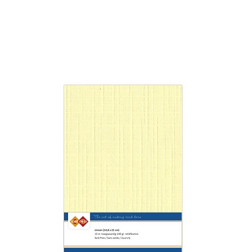Card Deco Linen - A5 - Light Yellow 10-p