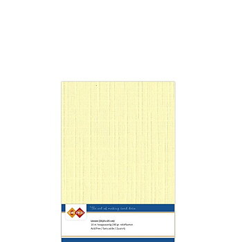Card Deco Linen - A5 - Light Yellow 10-p