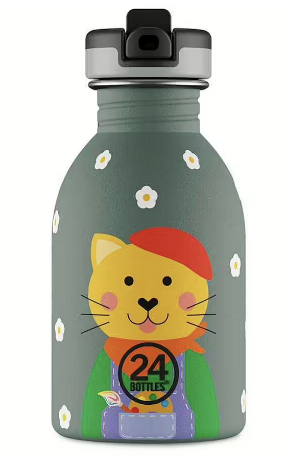 Vandflaske til børn med en kat