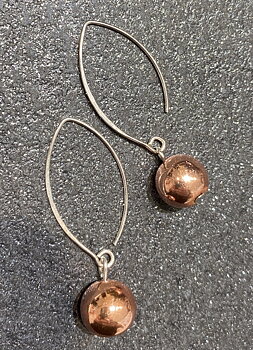 Earrings Silver  rosegold Hematite