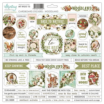 Mintay - Stickers på Chipboard - Woodland 12x12"