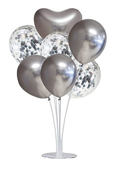 Ballongbukett 7-pack Hjärta Silver