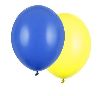 Ballonger | 10-pack Gul/ blå metallic