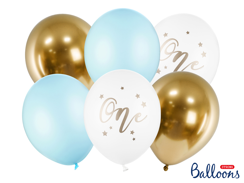 Ballonger One Pastell blå 6-pack